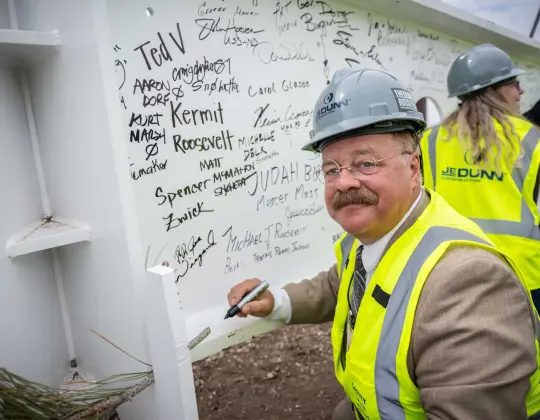 The beam-signing event at the Theodore Roosevelt Presidential Library - August 2024