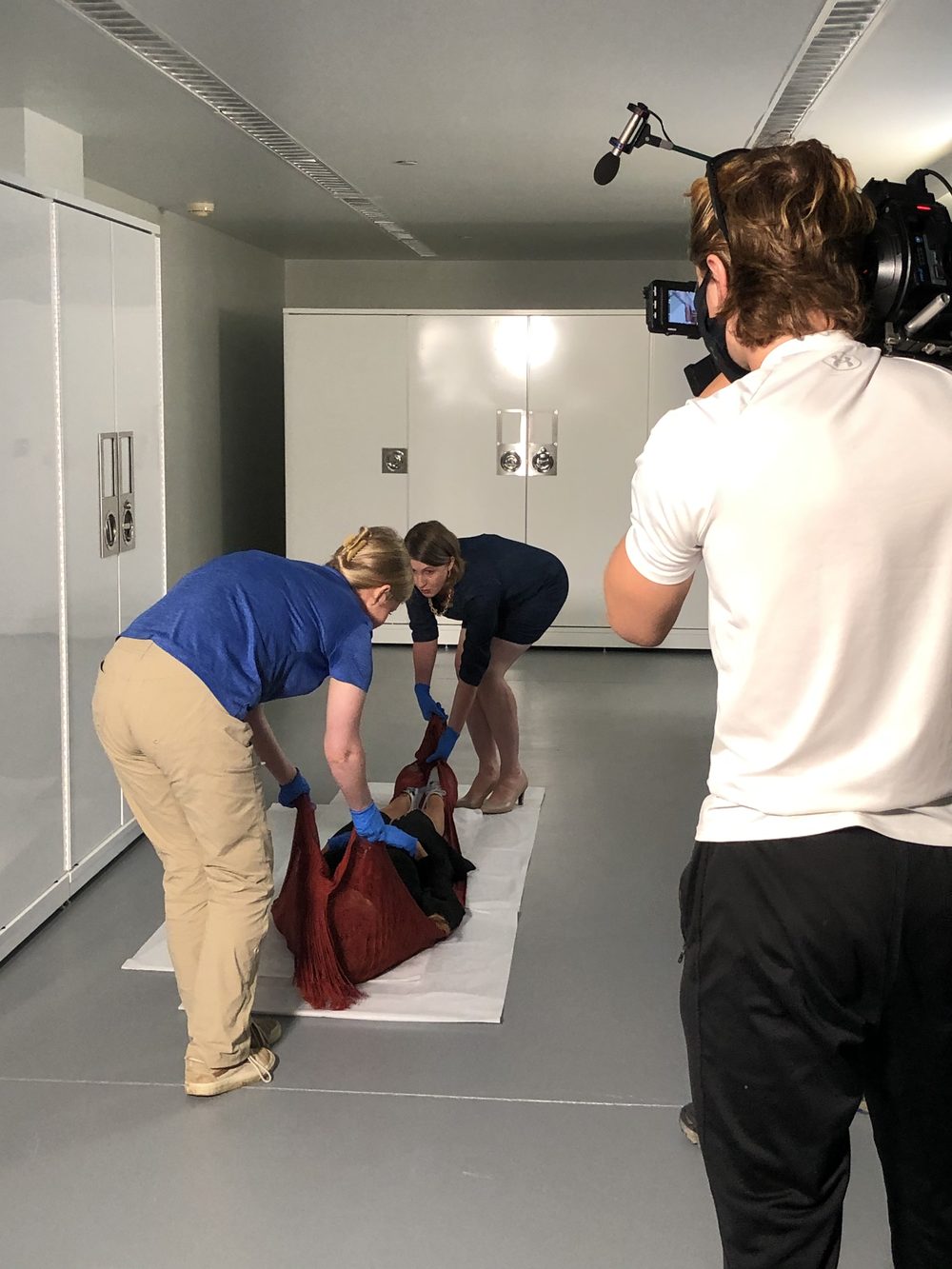Filming a CBS segment at Mount Vernon - 2020