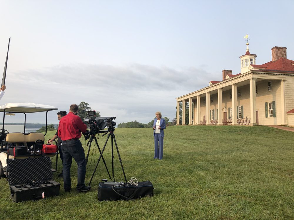 Filming with Secretary Betsy DeVos at Mount Vernon - 2020