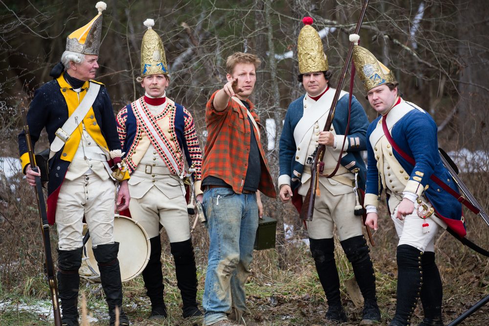 On set for The Winter Patriots - 2017