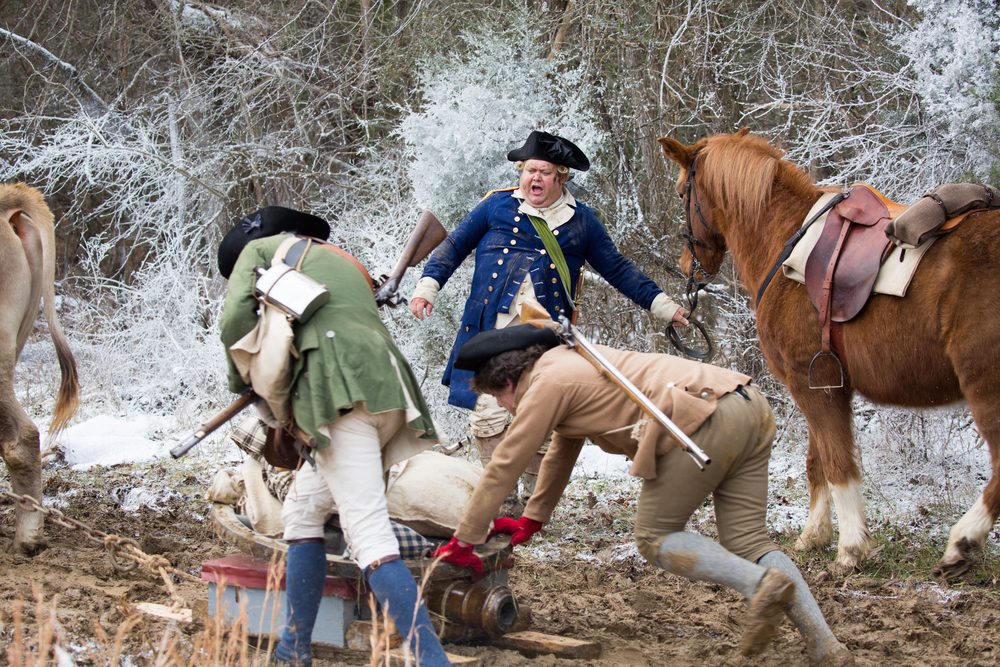 On set for The Winter Patriots - 2017