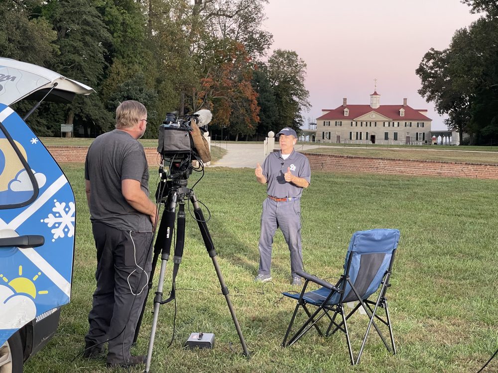 A live WJLA weather report from Mount Vernon - 2021