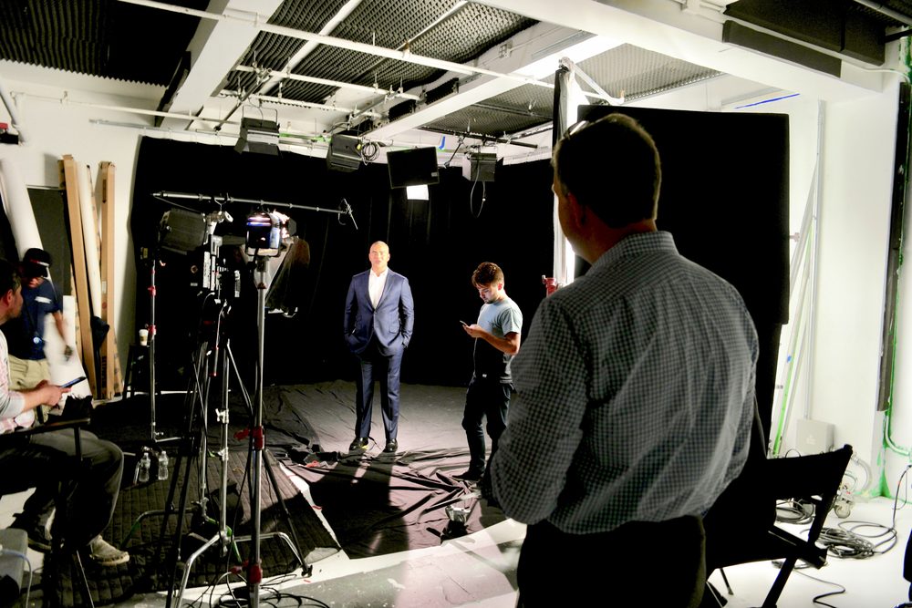 On set for Be Washington, with Christopher Jackson