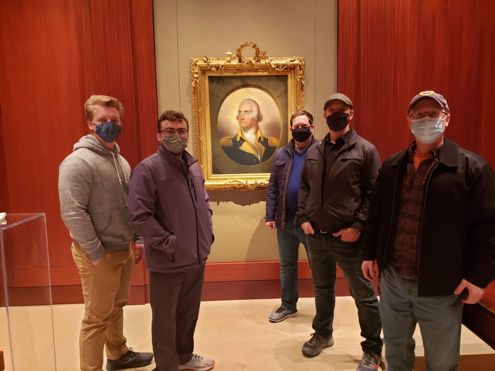 Filming the Bobblehead George series at the Fred W. Smith National Library - March 2021