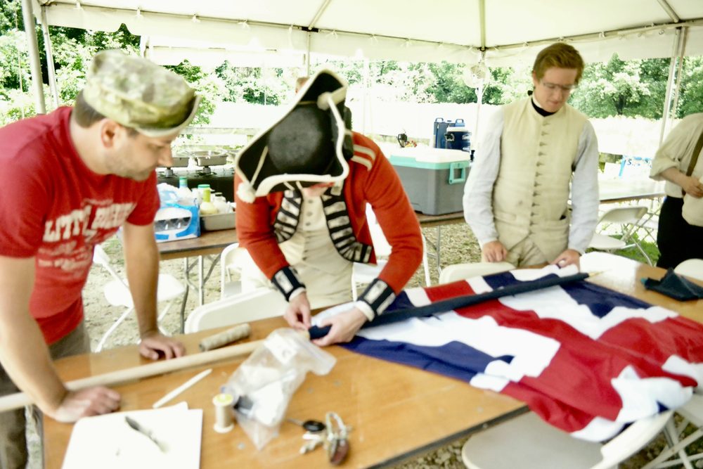 On set for the Revolutionary War 4D Theater film