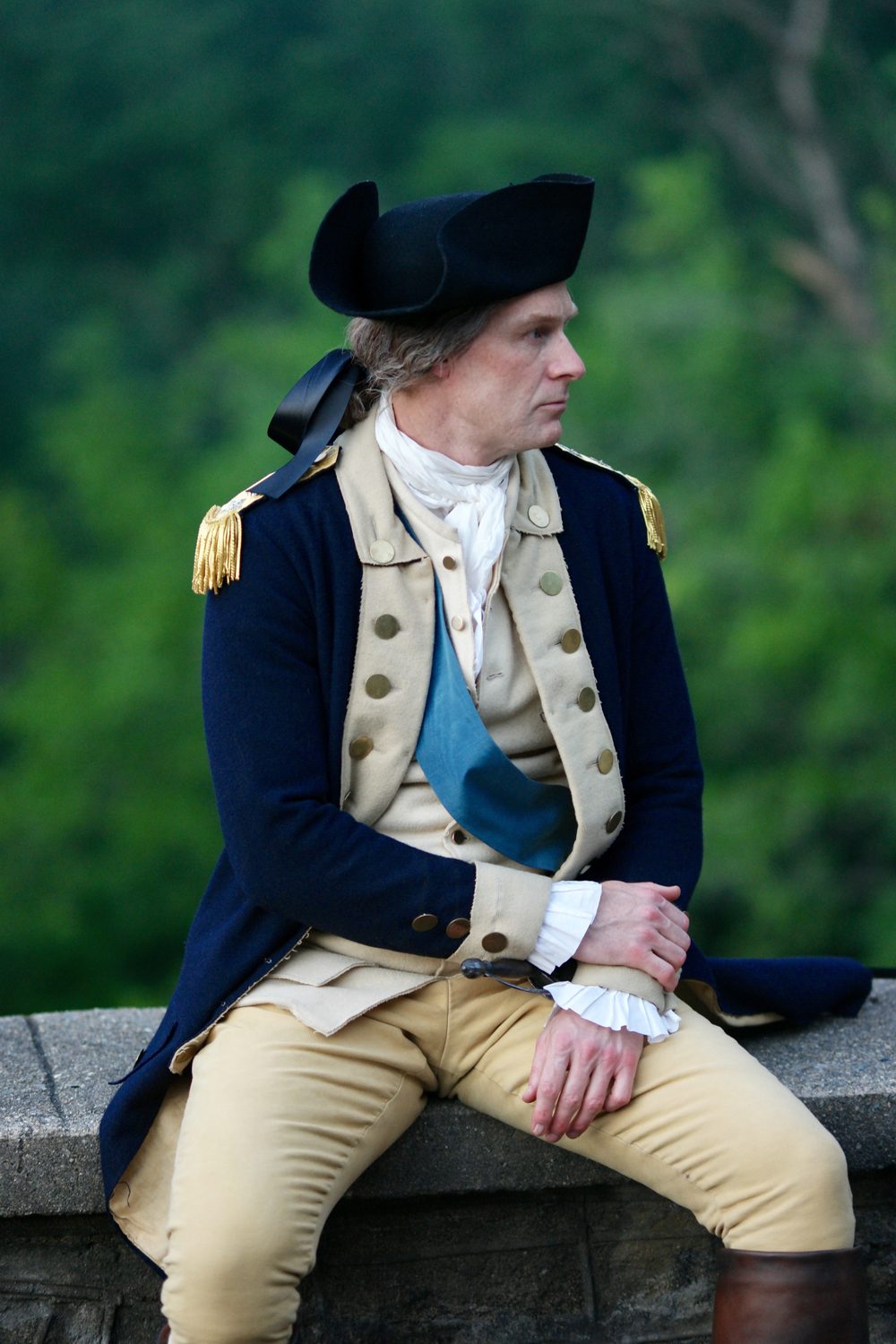 On set for the Revolutionary War 4D Theater film