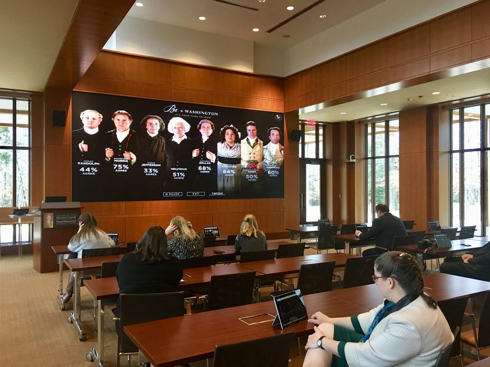 Snow and screen tests in the Revolutionary War 4D Theater