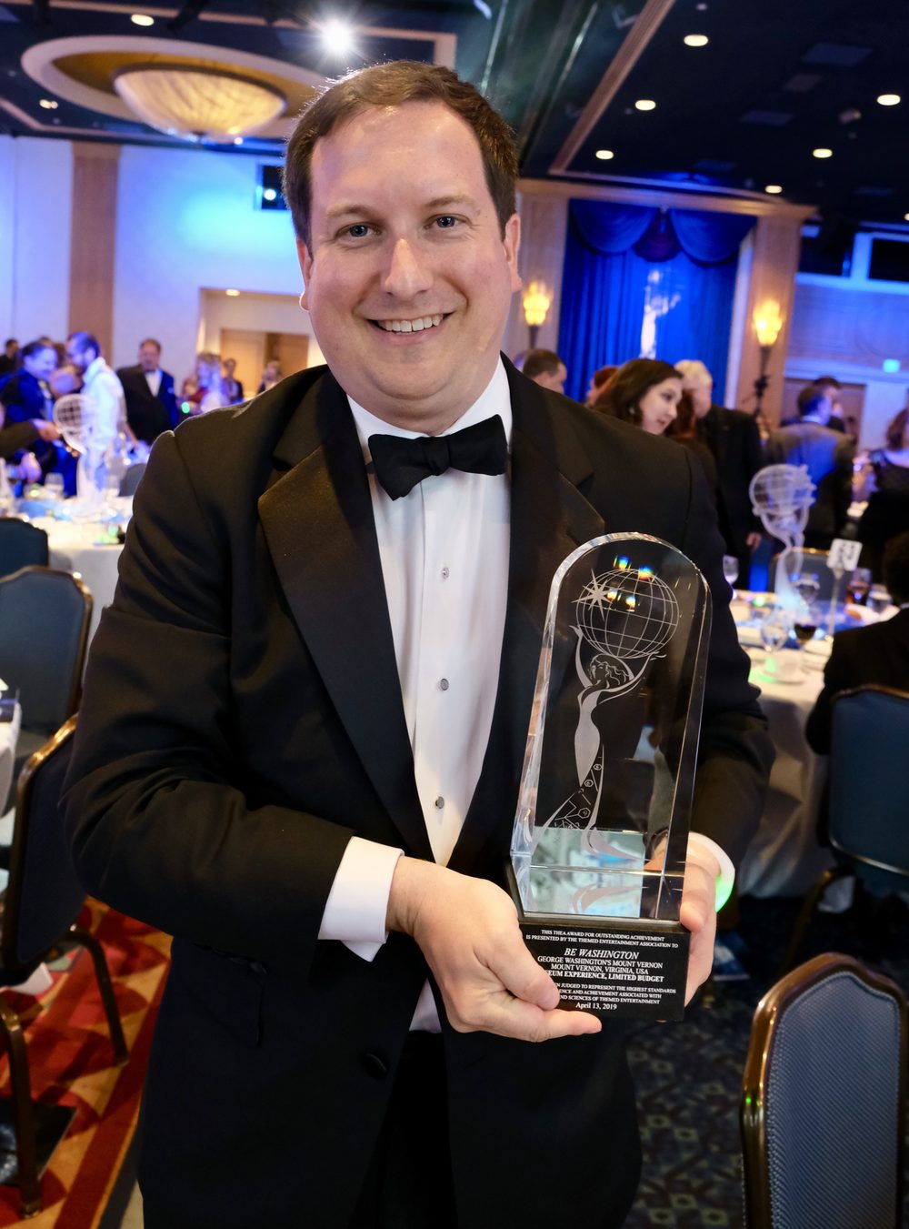 Matt with the Thea Award for Be Washington - April 13, 2019