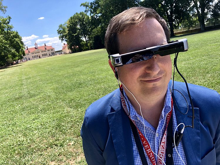Smartglasses augmented reality tour at Mount Vernon