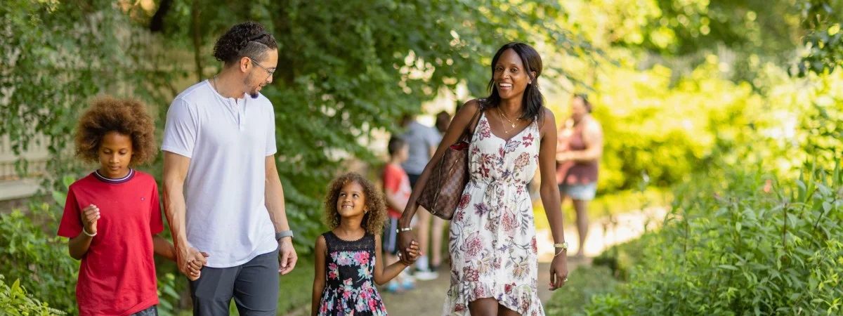 A family on the grounds at Mount Vernon
