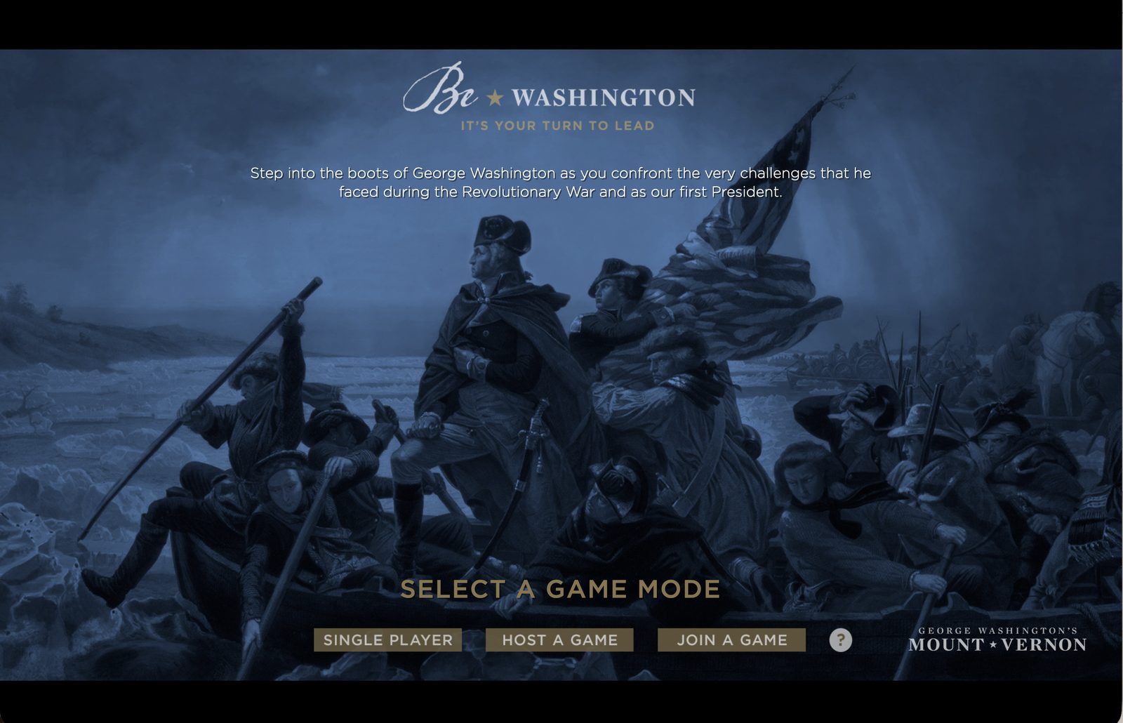 Be Washington scenario screen