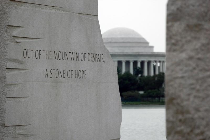 The Thomas Jefferson Memorial across the Tidal Basin from the Martin Luther King, Jr. Memorial