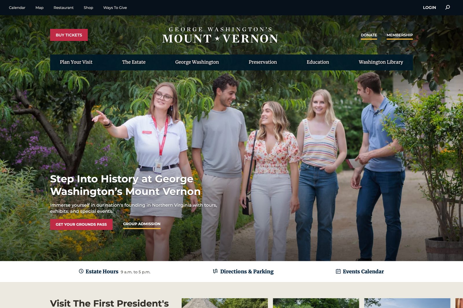 Mount Vernon website