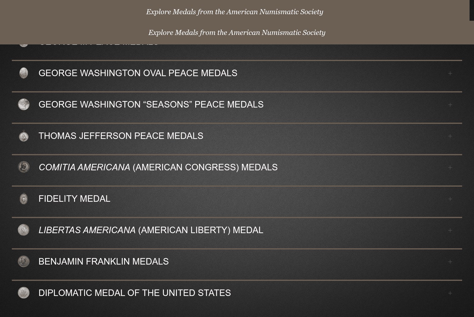 Numismatic Kiosk — Medals from the American Numismatic Society