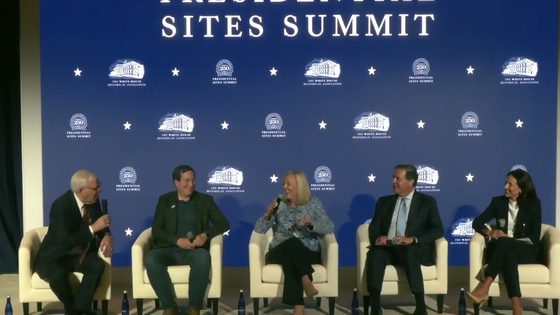 Matt Briney on the Funding and Sustaining the Mission panel with David Rubenstein at the 2026 Presidential Sites Summit