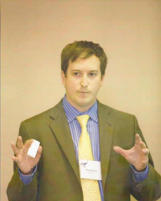 Matt Briney presenting at the Republican National Convention in Minneapolis